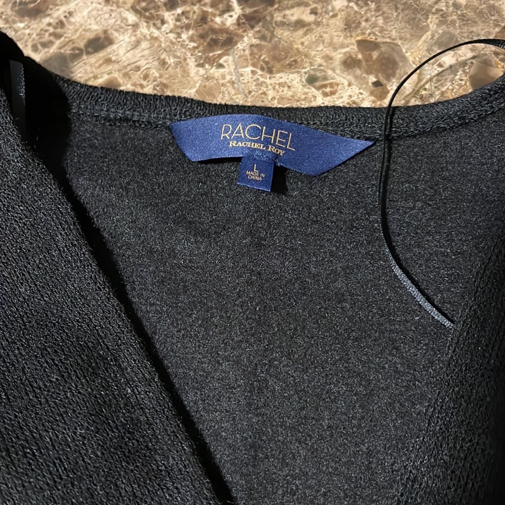 RACHEL ROY LEIGHA TWIST FRONT SWEATER ✨ BLACK 🖤 NWT - Picture 5 of 5